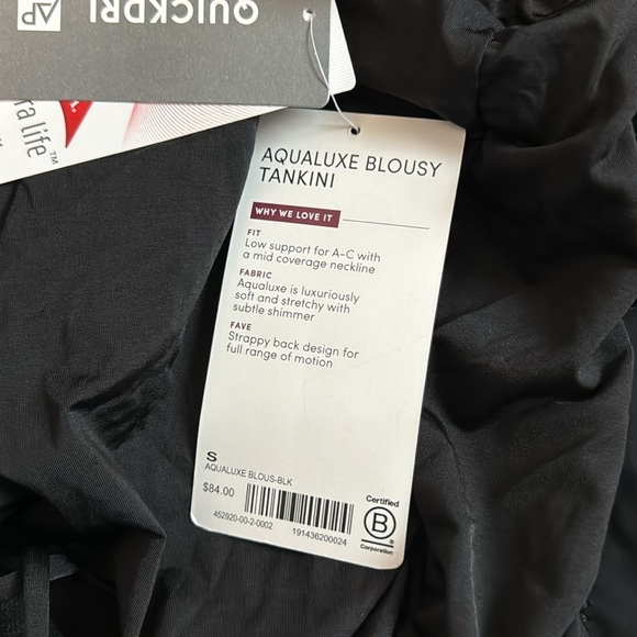 NWT! Athleta Black Aqualuxe Blousy Tankini - Size Small💙 - Picture 5 of 5
